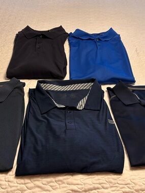 Lot ~5~ Of Men’s Polo/Golf SS & LS Shirts Nike, Reebok, 366, Moheen, Ultra Club